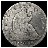 1874 Silver Half Dollar (Seated Liberty) NICELY CI