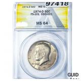 1974-D Kennedy Half Dollar ANACS MS64