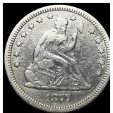 1877-CC Silver Seated Liberty Quarter UNCIRCULATED
