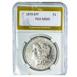 1878 8TF Morgan Silver Dollar PGA MS65