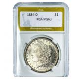 1884-O Morgan Silver Dollar PGA MS63