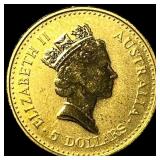 1990 Gold 1/20 oz Australian Nugget $5 CHOICE PROO