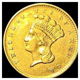 1856 Gold $1 Indian Princess Head CLOSELY UNCIRCUL