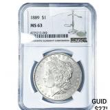 1889 Morgan Silver Dollar NGC MS63