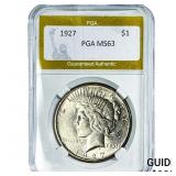 1927 Silver Peace Dollar PGA MS63