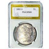 1882-S Morgan Silver Dollar PGA MS66