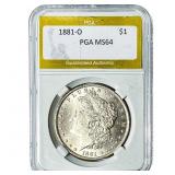 1881-O Morgan Silver Dollar PGA MS64