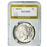 1923-S Silver Peace Dollar PGA MS65