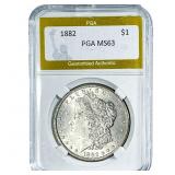 1882 Morgan Silver Dollar PGA MS63