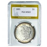 1885 Morgan Silver Dollar PGA MS63