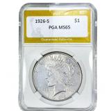 1926-S Silver Peace Dollar PGA MS65