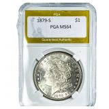 1879-S Morgan Silver Dollar PGA MS64