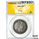 1900 Barber Half Dollar ANACS F12