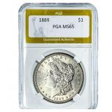 1888 Morgan Silver Dollar PGA MS65