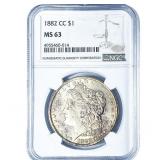 1882-CC Morgan Silver Dollar NGC MS63