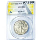 1945 Walking Liberty Half Dollar ANACS M64