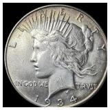 1934 Peace Silver Dollar CHOICE AU