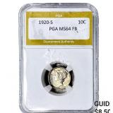 1920-S Mercury Silver Dime PGA MS64 FB