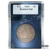 1845 Braided Hair Large Cent  F12