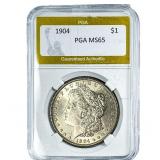 1904 Morgan Silver Dollar PGA MS65