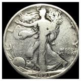 1921-S Silver Walking Liberty Half Dollar ABOUT UN