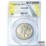 1945 Walking Liberty Half Dollar ANACS M64