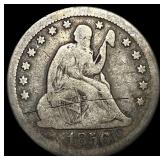 1856-O Silver Seated Liberty Quarter LIGHTLY CIRCU