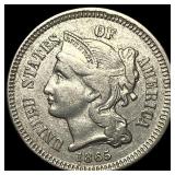 1865 Nickel Three-Cent Piece CLOSELY UNCIRCULATED