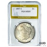 1897-S Morgan Silver Dollar PGA MS64