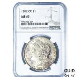 1882-CC Morgan Silver Dollar NGC MS63