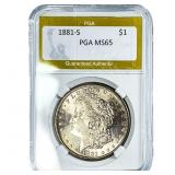 1881-S Morgan Silver Dollar PGA MS65