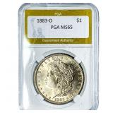 1883-O Morgan Silver Dollar PGA MS65