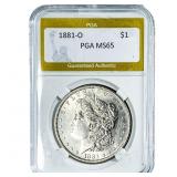 1881-O Morgan Silver Dollar PGA MS65