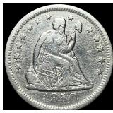1850-O Silver Seated Liberty Quarter NEARLY UNCIRC