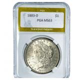 1883-O Morgan Silver Dollar PGA MS63