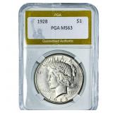1928 Silver Peace Dollar PGA MS63
