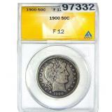 1900 Barber Half Dollar ANACS F12