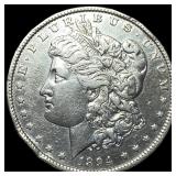 1894-O Silver Morgan Dollar ABOUT UNCIRCULATED