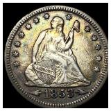 1853 Arrows Seated Liberty Quarter CLOSELY UNCIRCU