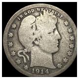 1914 Barber Silver Quarter NICELY CIRCULATED