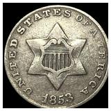 1853 Silver Three-Cent Piece NEARLY UNCIRCULATED