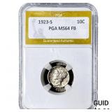 1923-S Mercury Silver Dime PGA MS64 FB