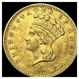 1856 Gold $1 Indian Princess Head Type 2 CHOICE AU