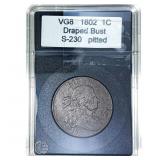 1802 Draped Bust Large Cent  VG8