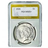1926 Silver Peace Dollar PGA MS65+
