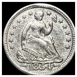 1854 Seated Liberty Half Dime ABOUT UNCIRCULATED