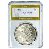 1882-O Morgan Silver Dollar PGA MS63