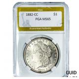 1882-CC Morgan Silver Dollar PGA MS65