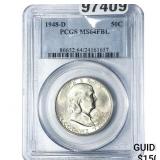 1948-D Franklin Half Dollar PCGS MS64 FBL