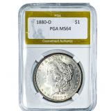 1880-O Morgan Silver Dollar PGA MS64